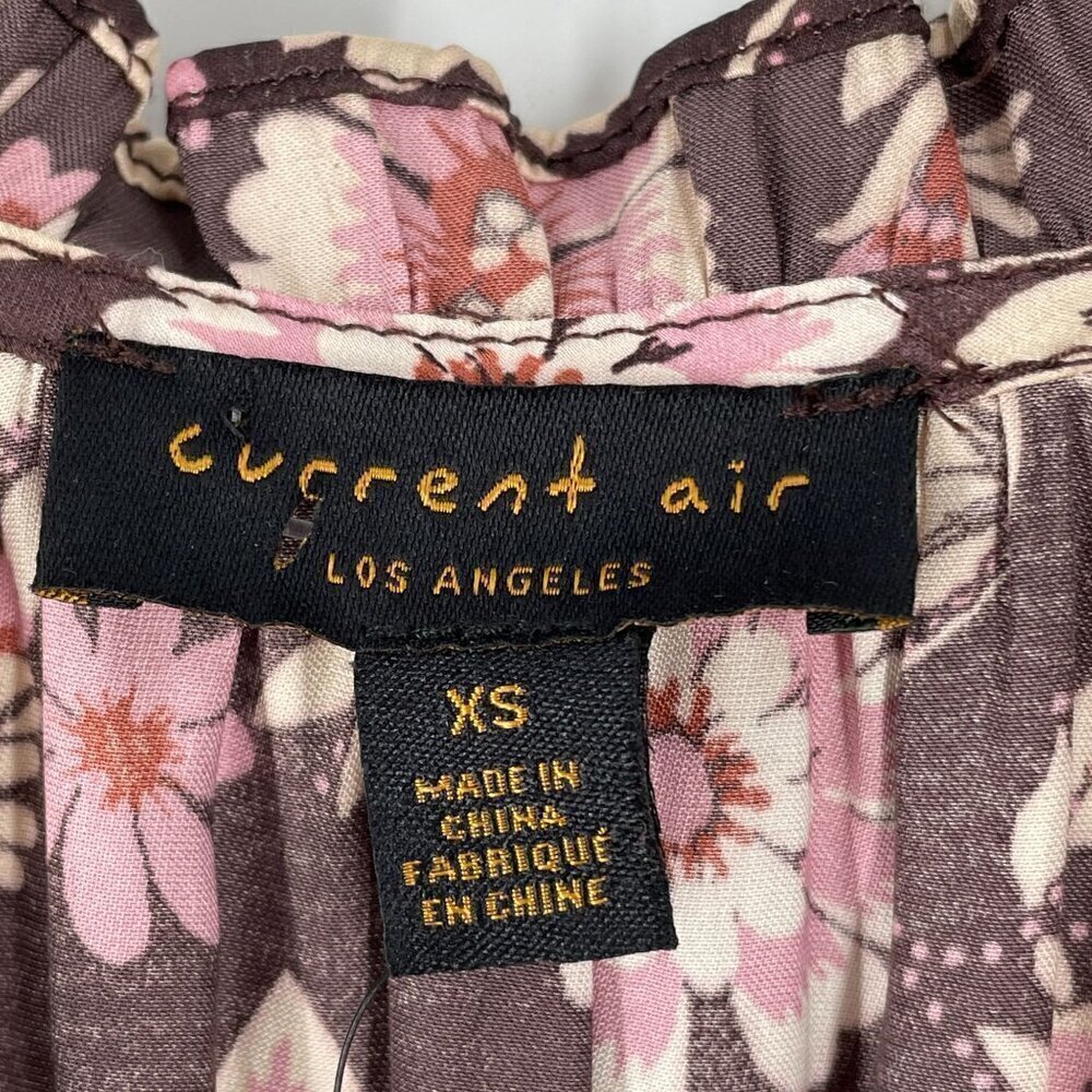 NWT Anthropologie Current Air Alyce Brown Floral Print Pleated Mini Dress XS - Picture 11 of 13